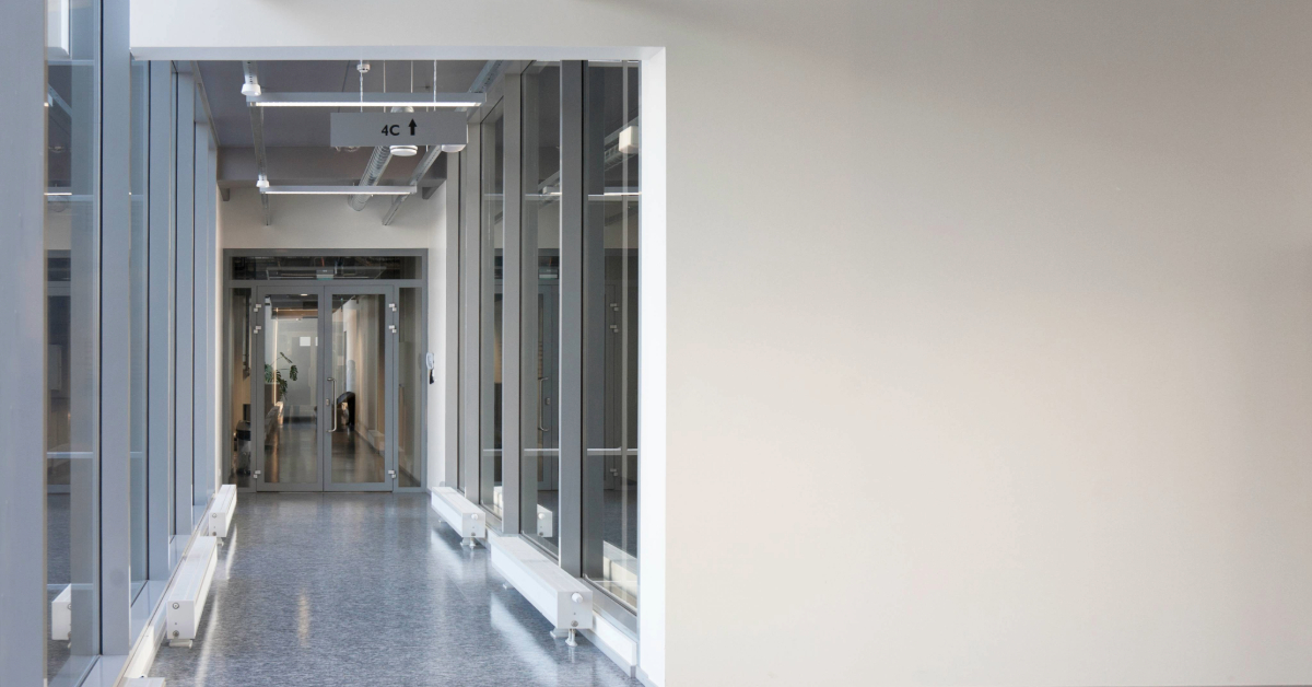 a modern office corridor in a clinic