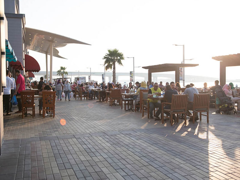 Waterfront Market seating area 