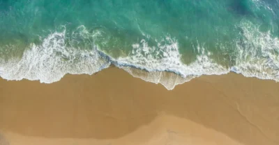 Top view of a beach