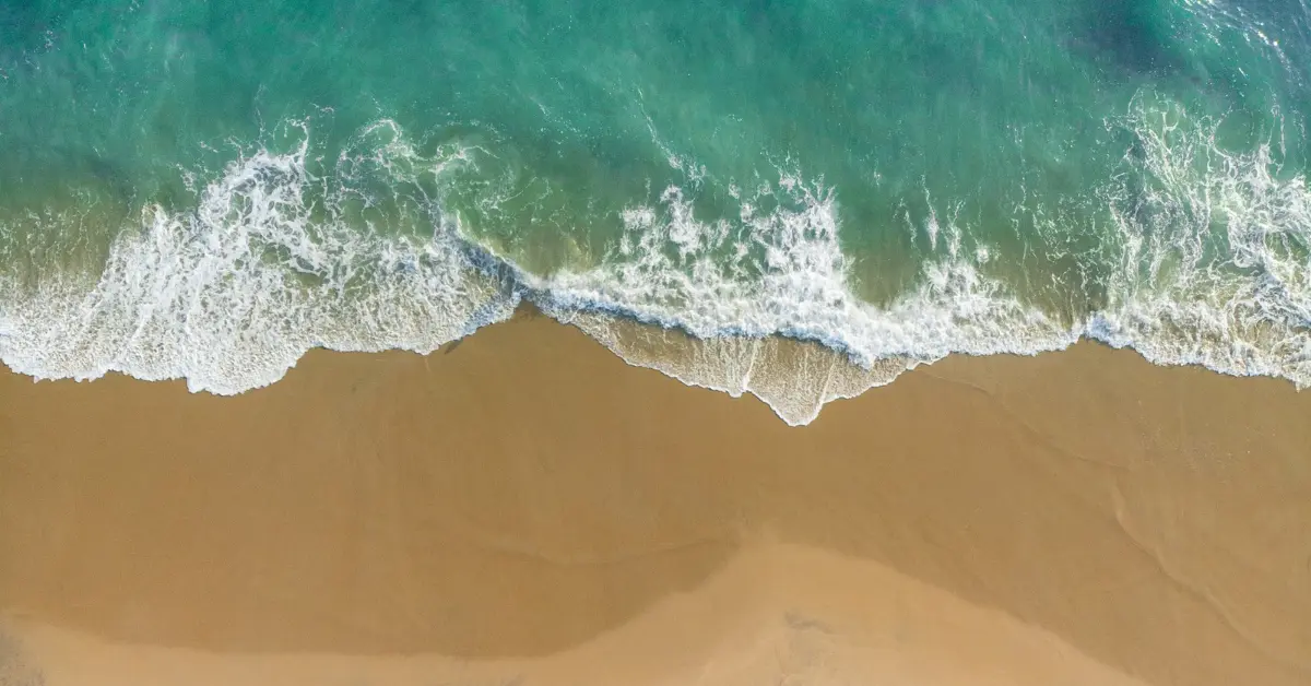 Top view of a beach