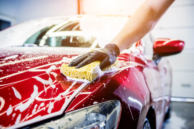 washing cars