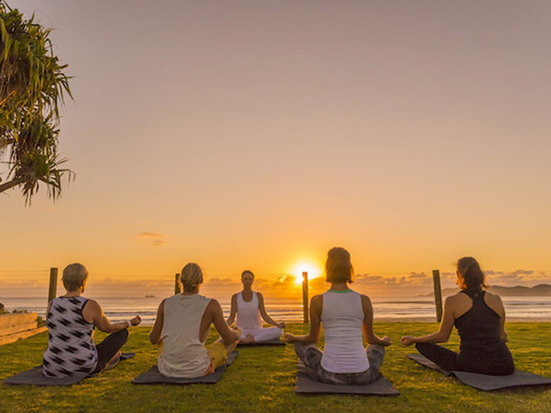 yoga with sunset 