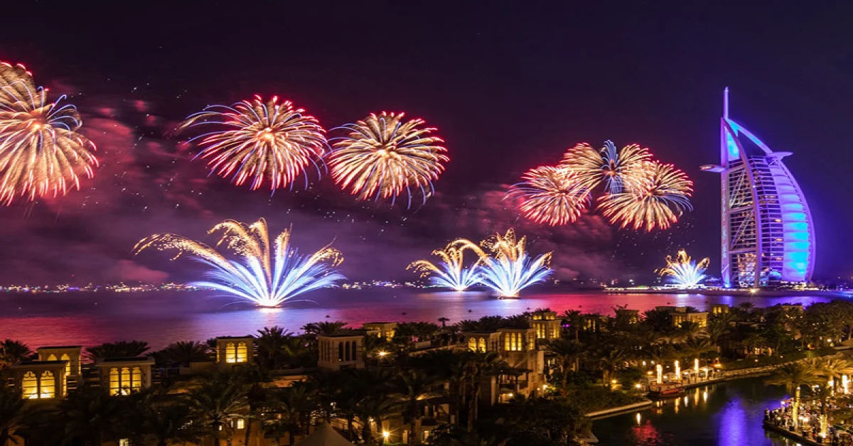 Fire works at Burj Al Arab 