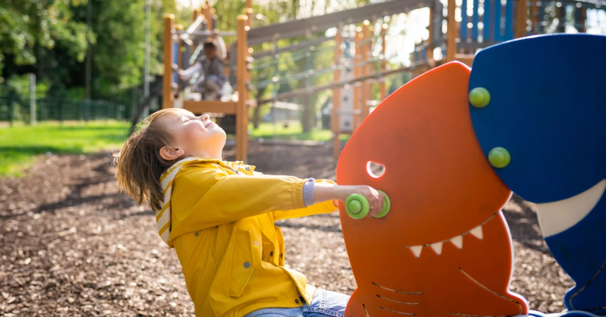 Boy playing in a park