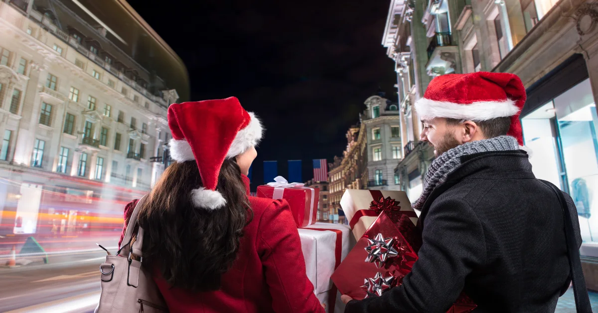 Couples enjoying Christmas 