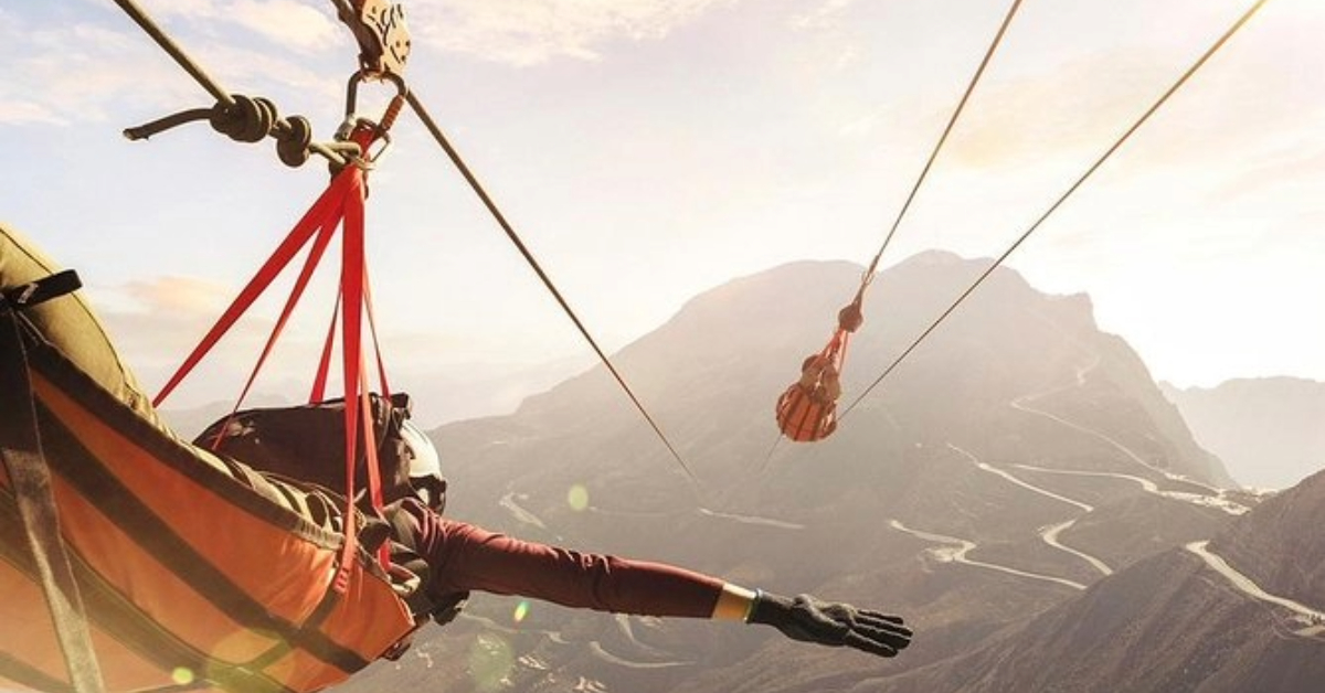 People enjoying thrilling zipline activities