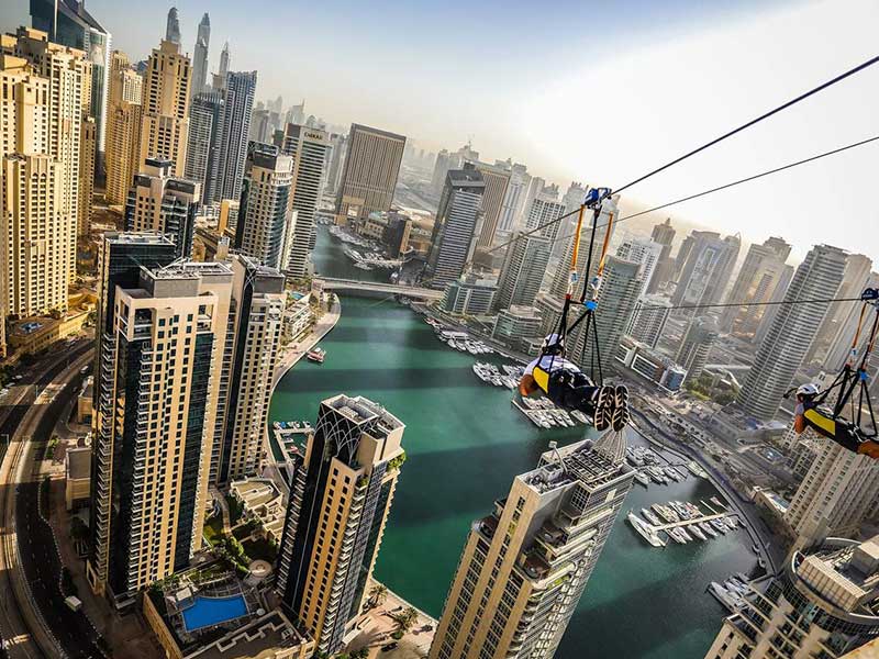 Ziplining at XLine Dubai