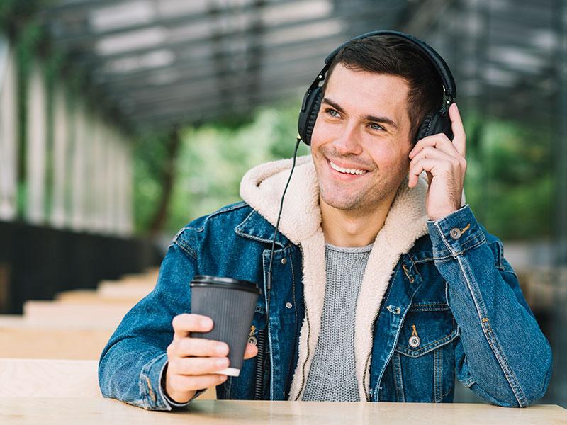 guy listening to broadcast 