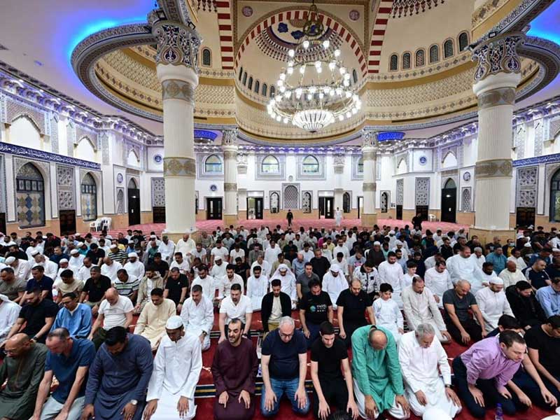 Muslims praying