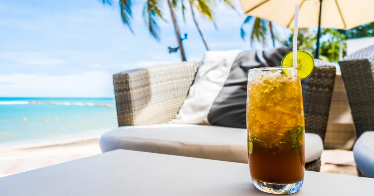 Drink served in an Umm Suqeim Beach Restaurant