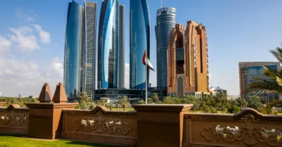 Modern Skyline of Abu Dhabi with Etihad Towers
