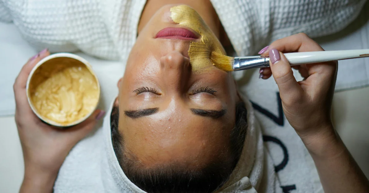 Woman getting a facial in a Dubai spa