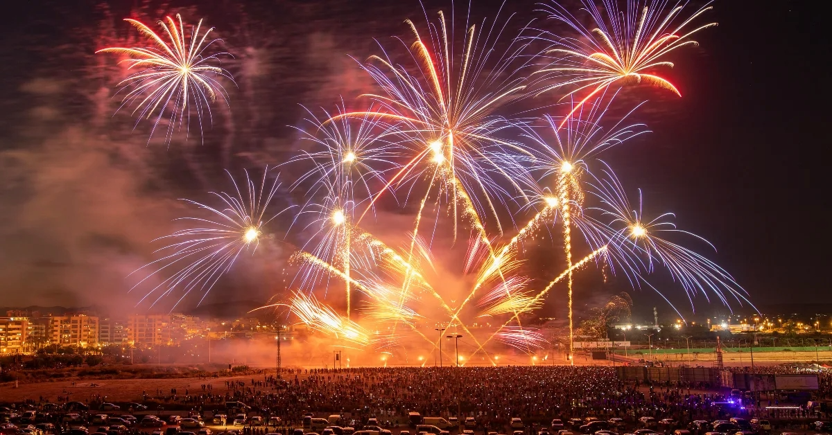 صورة توضح عروض الألعاب النارية ضمن مهرجان الشيخ زايد في أبوظبي 2025