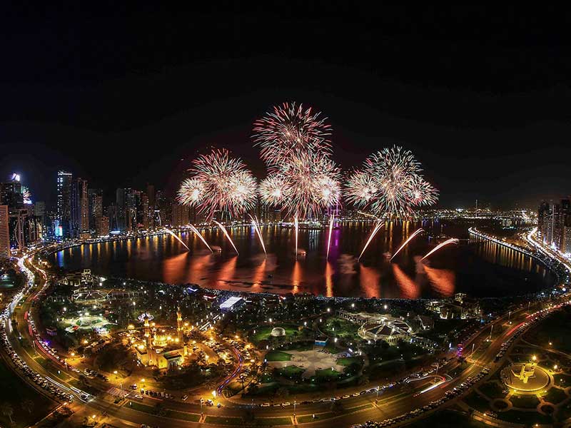fireworks at Al Majaz Waterfront