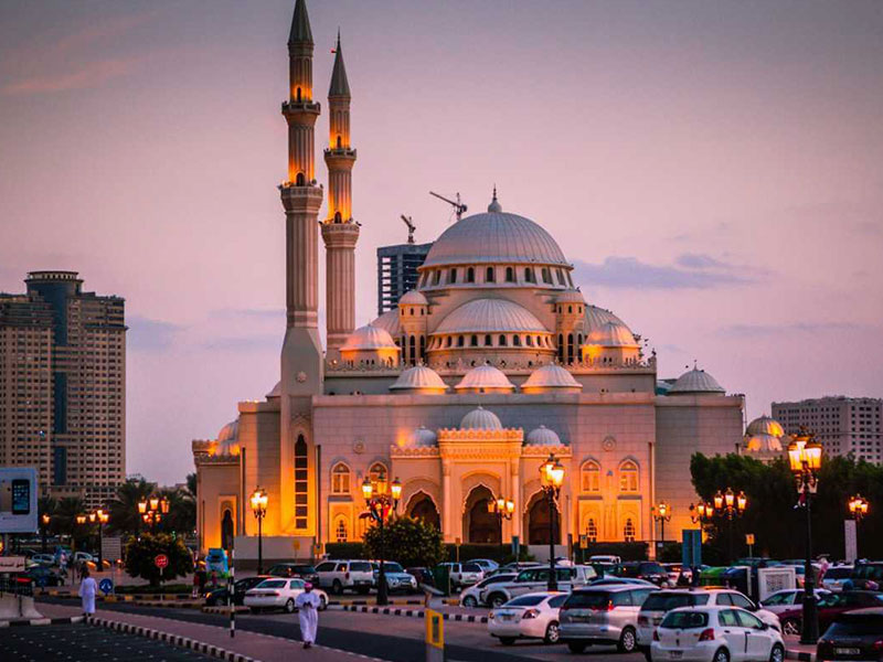 Al Noor Mosque at night