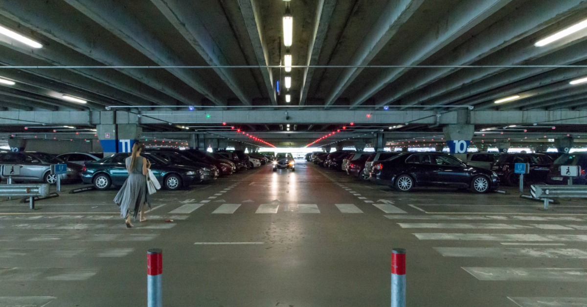 parking lot in a mall