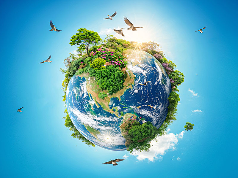 earth with green trees