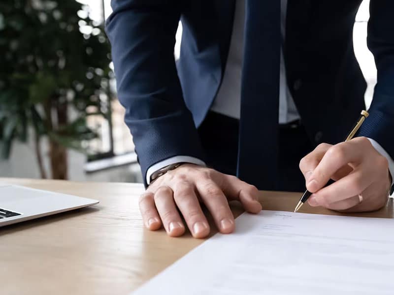 signing a contract