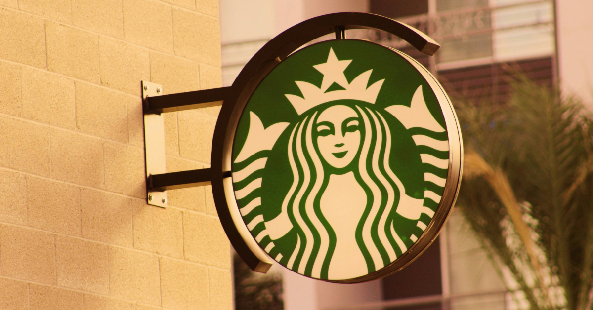 A Starbucks signboard outside the shop