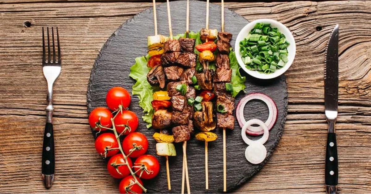 Healthy balanced meal served in a restaurant