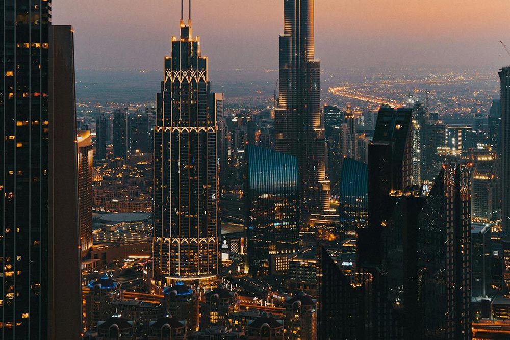 City Skyline during Night Time