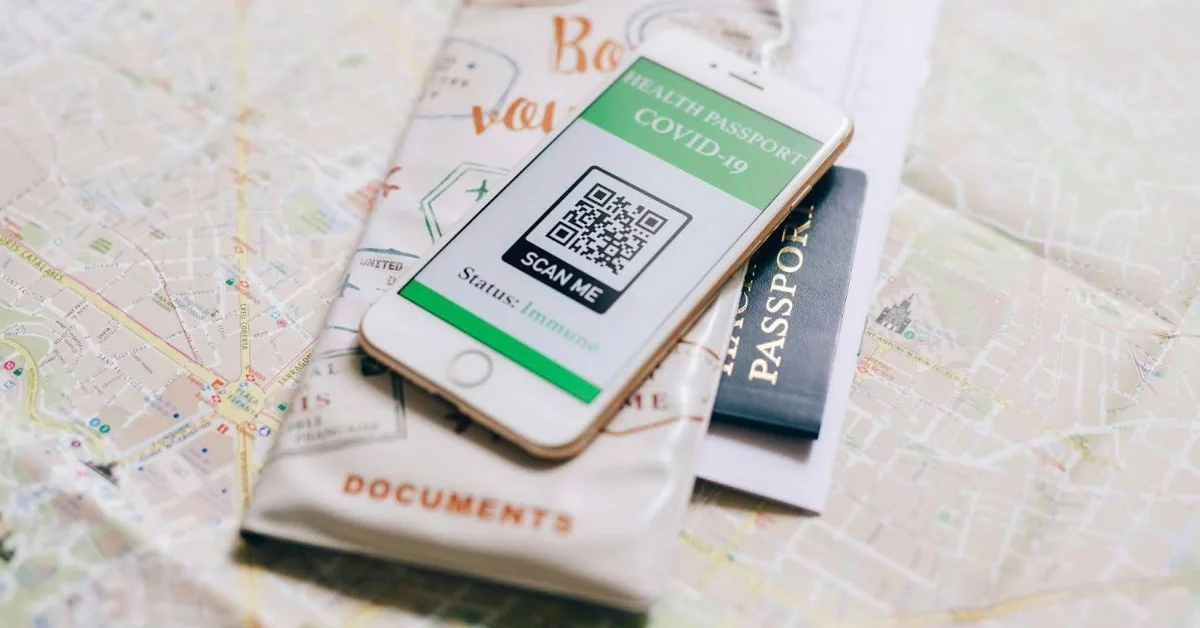 Travel documents and a phone