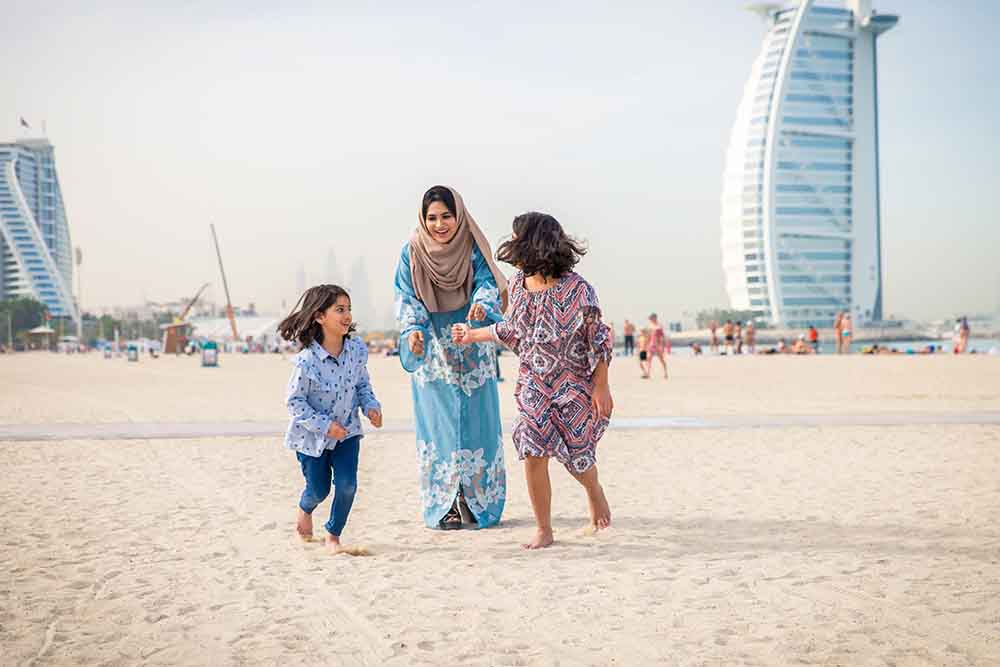 Family enjoying on Jumeirah beach
