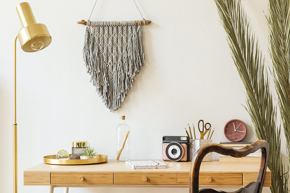 Macrame wall hangings and artefacts for boho decor