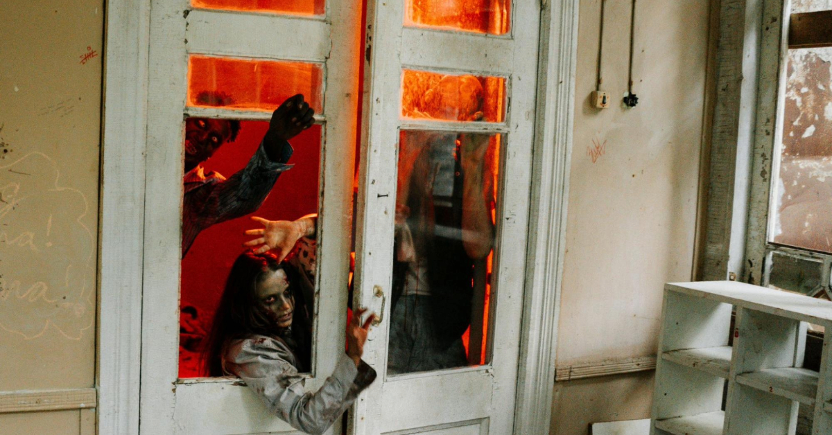 Zombies at the escape room door