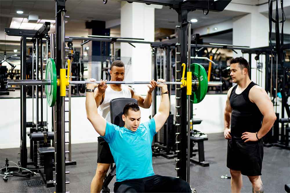 Weight lifting in an al Quoz gym