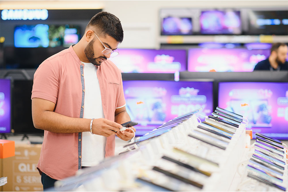 mobile phones in shop at ajman