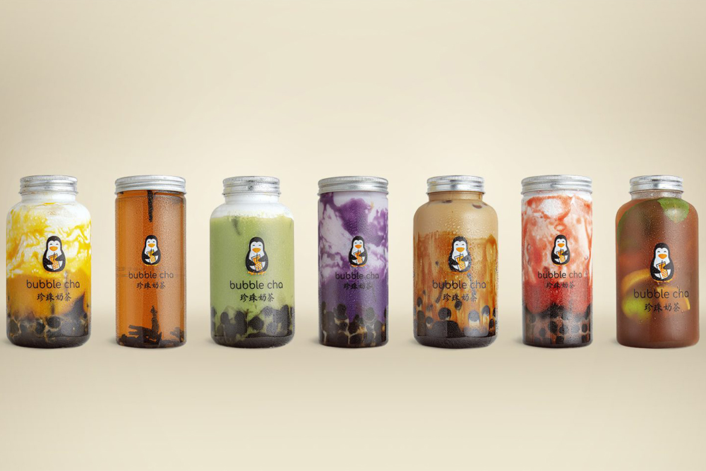 Different flavours of Boba Tea at Bubble Cha