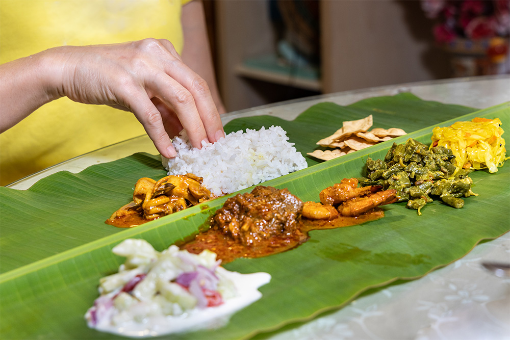 Kerala dish served on banana leave