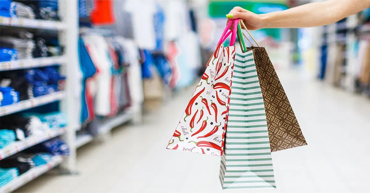 Woman holding shopping bags