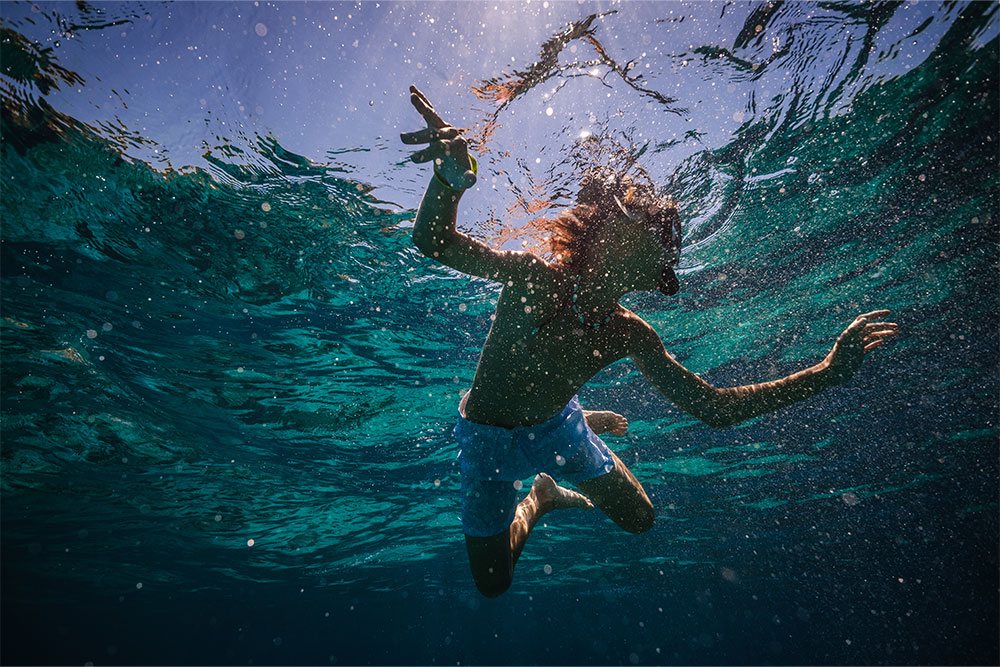diving in the sea near sira Khor Fakkan in Sharjah