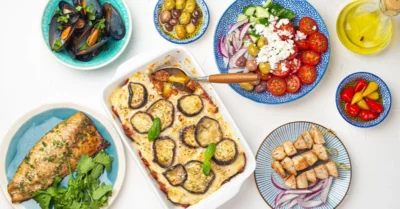 Food served in a Greek Restaurant in Dubai