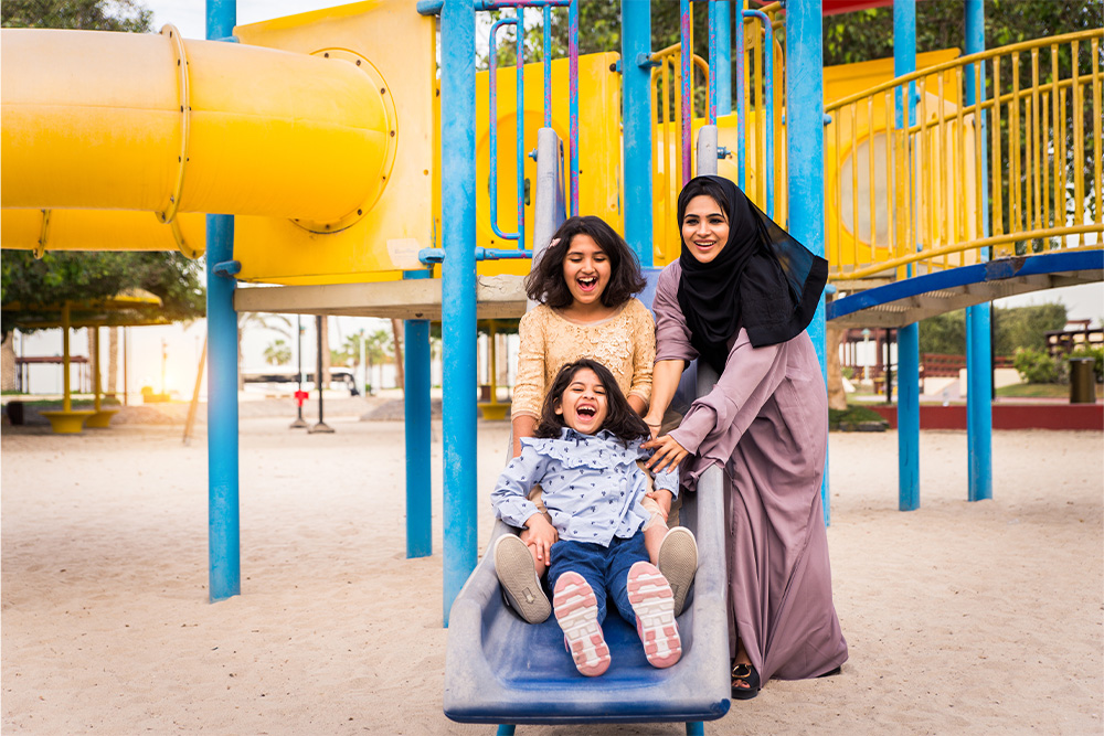 enjoying in a park in Ajman