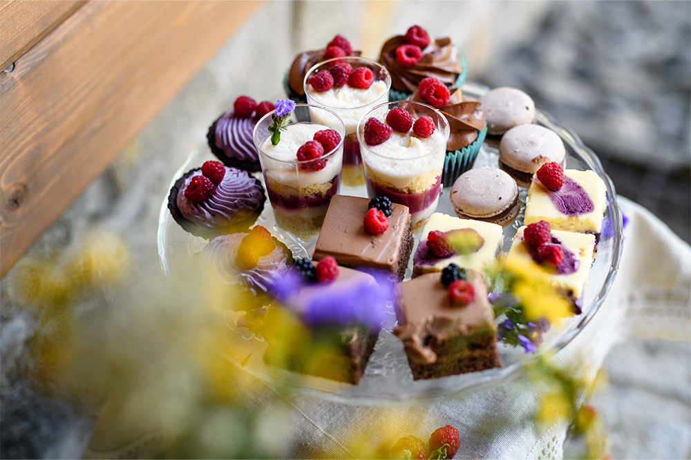 Dessert platter at a buffet