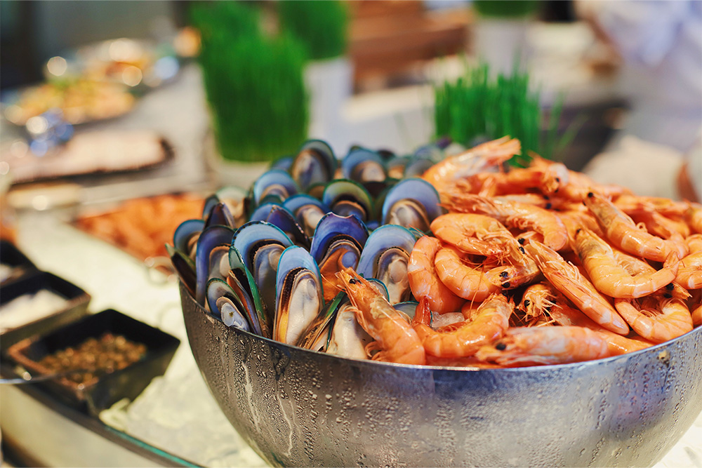 Fresh seafood station