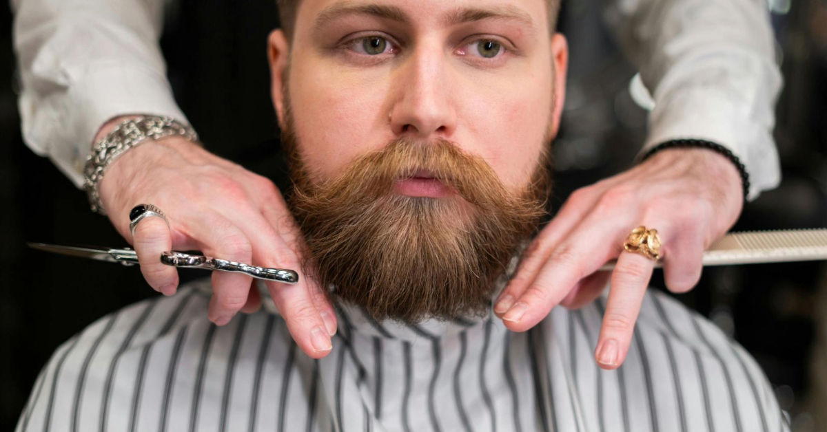 A man having a haircut