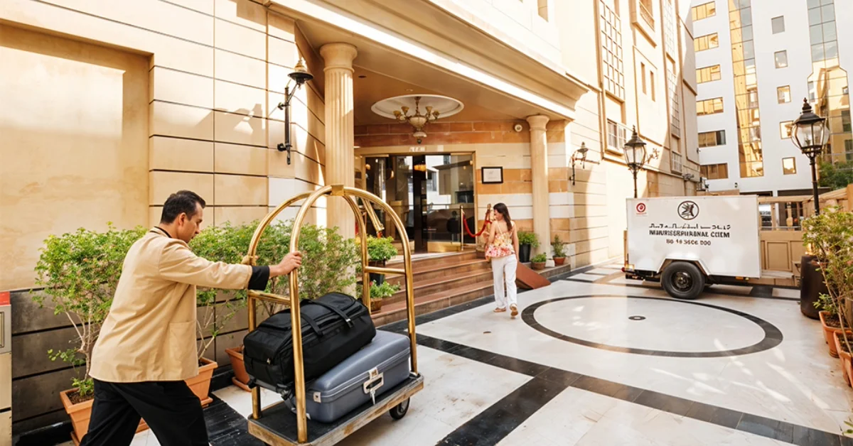 Hotel entrance in Dubai