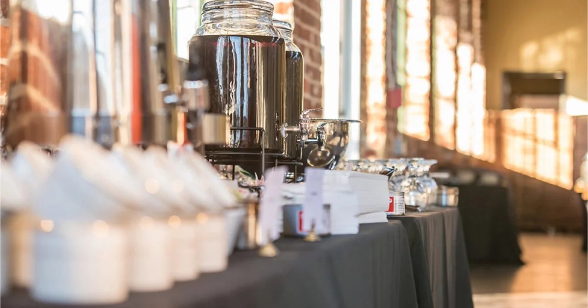 Beverages served in a buffet 