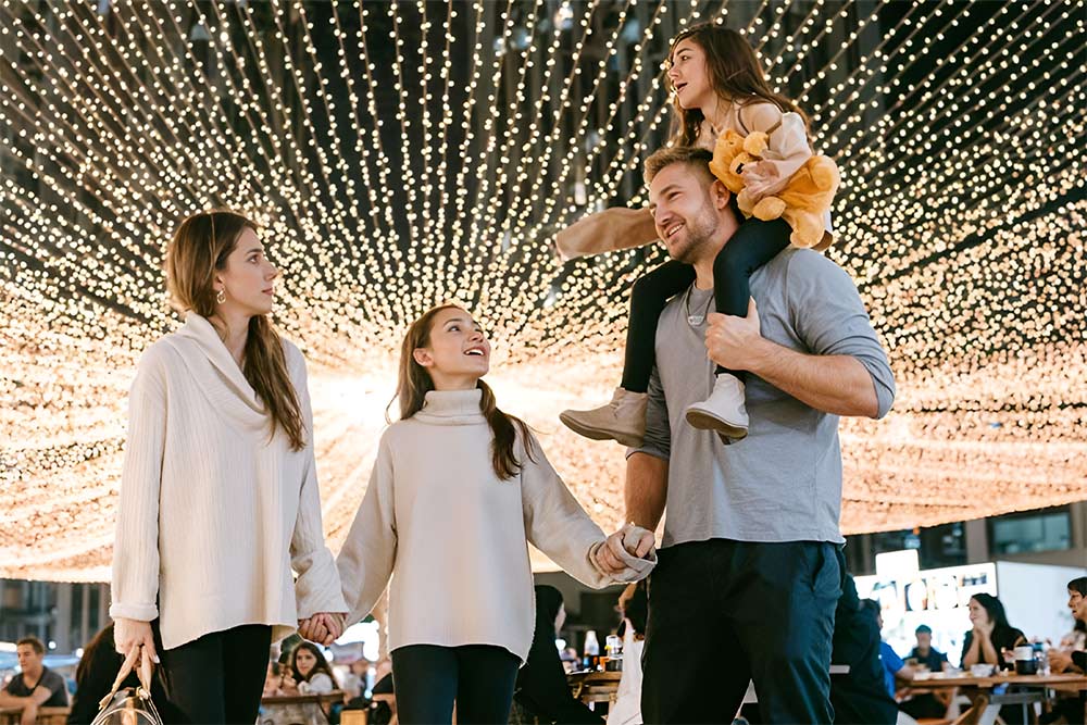 A family at the Winter Garden Dubai