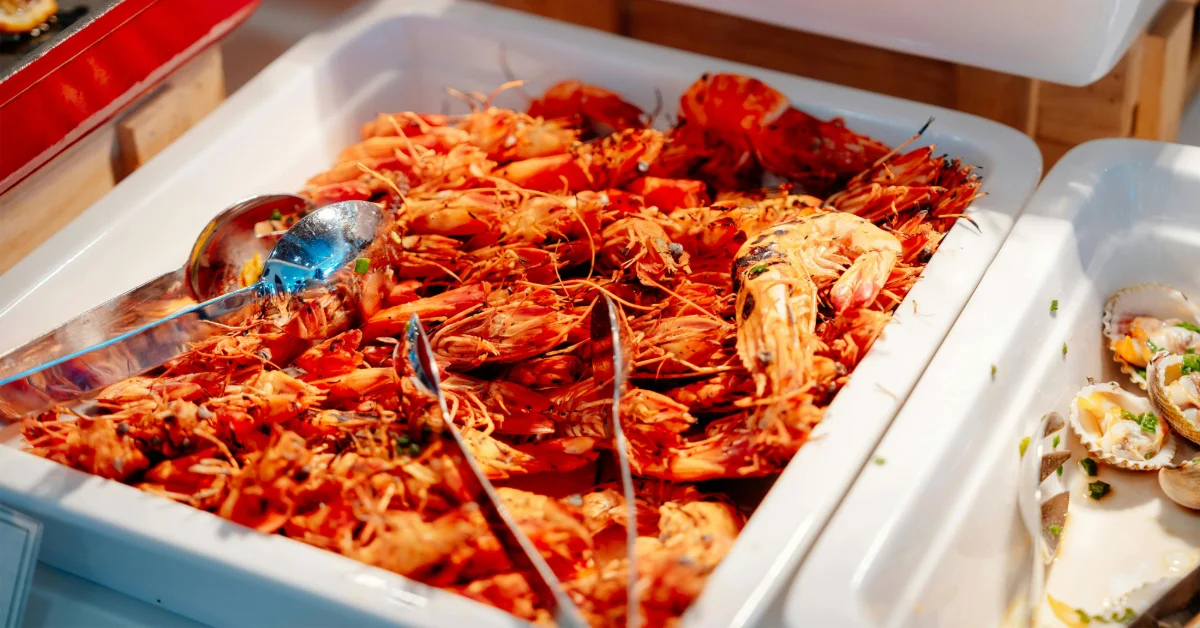 seafood served in one of the best Iftar buffets in Sharjah