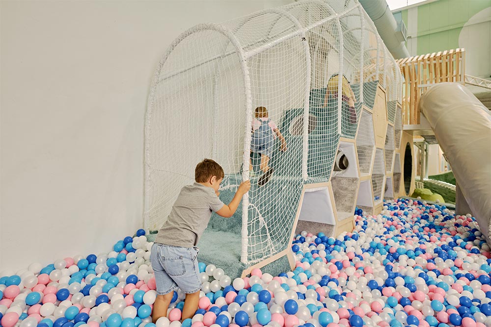Children playing in the ball pit