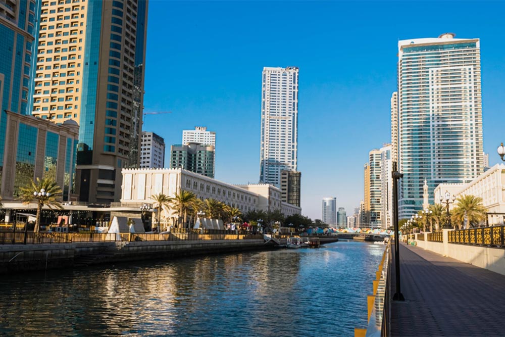 Midrise and highrise buildings in Al Mareijah