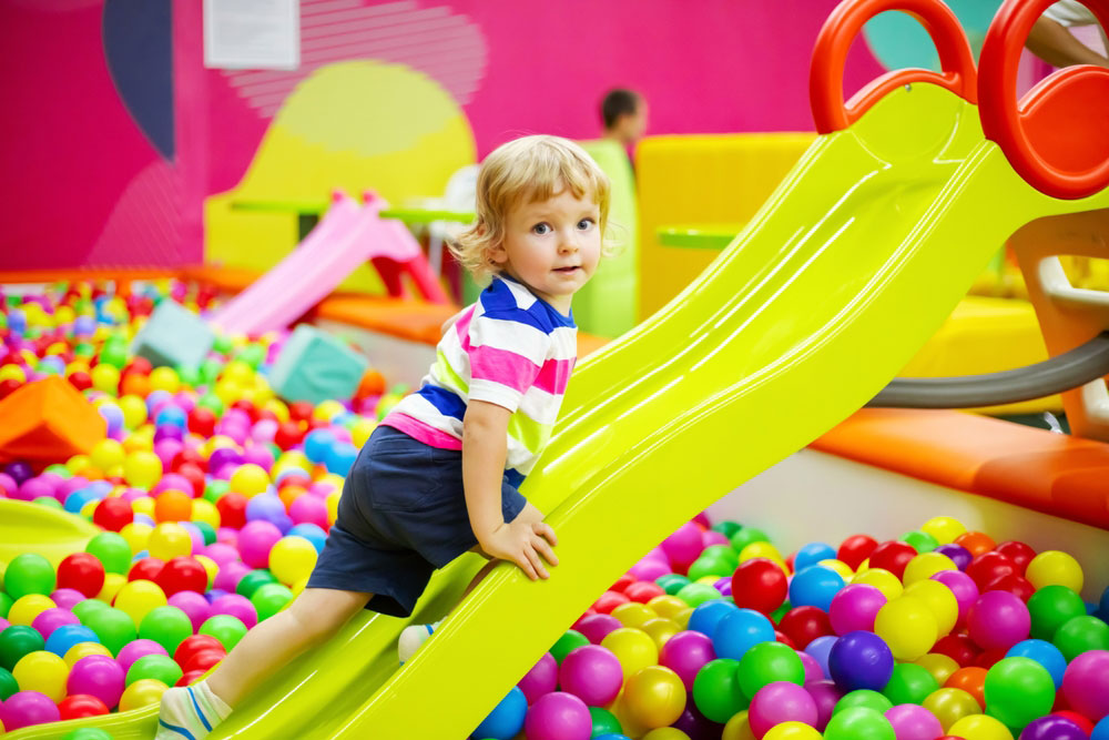 playing in Kids Fun House