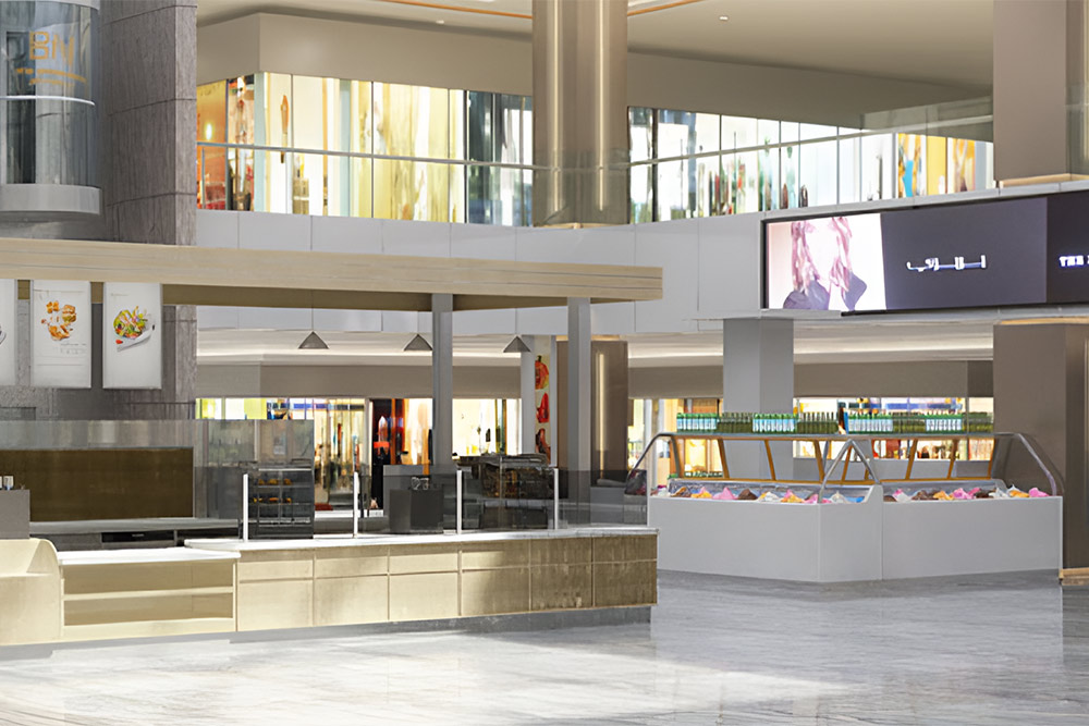 A retail mix of the Burj Nahar Mall