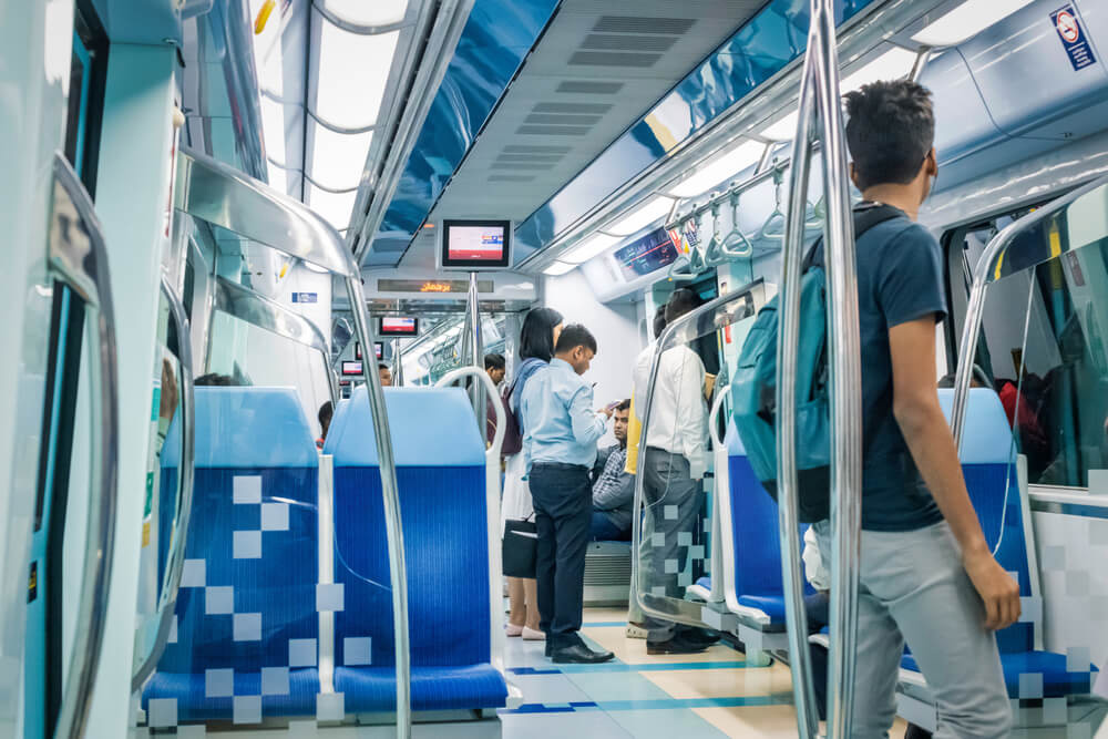 Passengers travelling via Dubai Metro