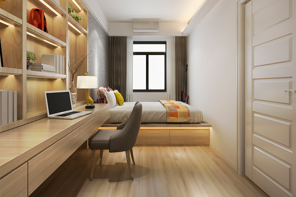 Designing a study space in a bedroom 